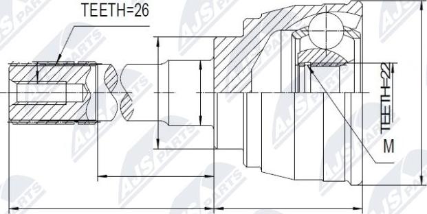 NTY NPZ-SU-006 - Каре комплект, полуоска vvparts.bg