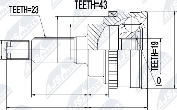 NTY NPZ-SU-021 - Каре комплект, полуоска vvparts.bg