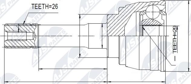 NTY NPZ-SU-027 - Каре комплект, полуоска vvparts.bg