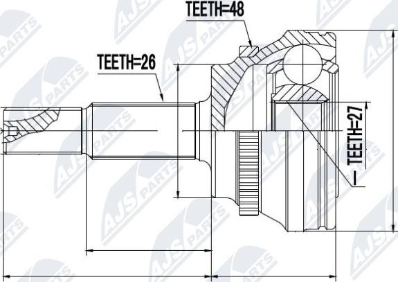 NTY NPZ-TY-081 - Каре комплект, полуоска vvparts.bg