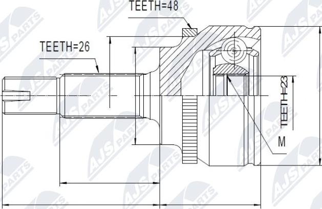 NTY NPZ-TY-082 - Каре комплект, полуоска vvparts.bg