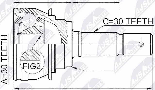 NTY NPZ-TY-020 - Каре комплект, полуоска vvparts.bg