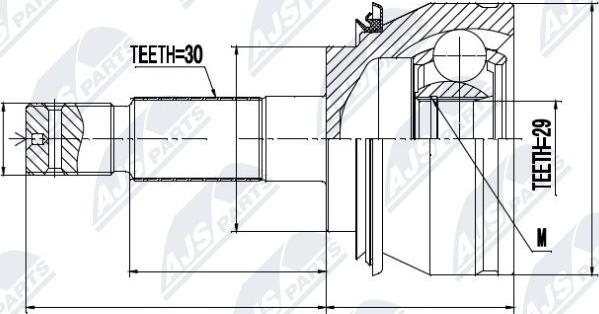 NTY NPZ-TY-076 - Каре комплект, полуоска vvparts.bg