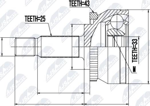 NTY NPZ-VV-002 - Каре комплект, полуоска vvparts.bg