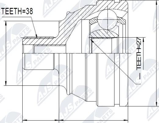 NTY NPZ-VW-009 - Каре комплект, полуоска vvparts.bg