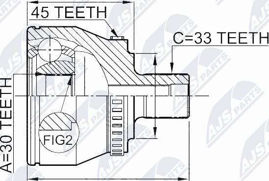 NTY NPZ-VW-008 - Каре комплект, полуоска vvparts.bg