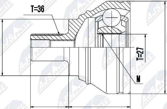 NTY NPZ-VW-019 - Каре комплект, полуоска vvparts.bg