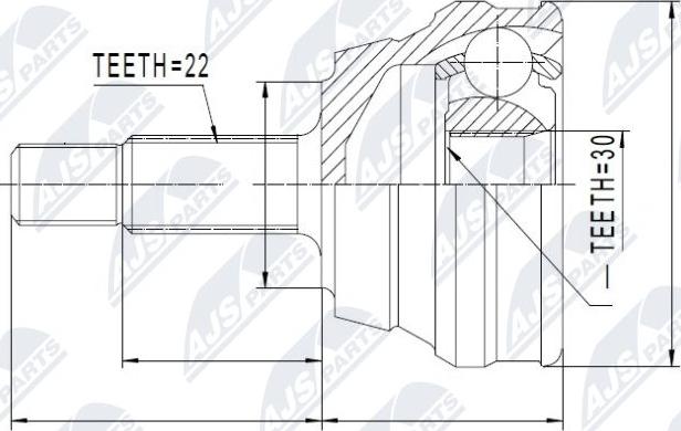 NTY NPZ-VW-012 - Каре комплект, полуоска vvparts.bg