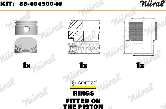 Nüral 88-404500-10 - Ремонтен к-кт, бутало / риза vvparts.bg