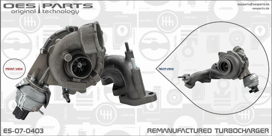 OES PARTS ES-07-0403 - Турбина, принудително пълнене с въздух vvparts.bg