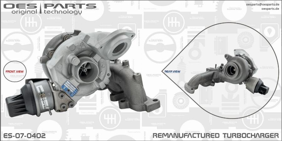 OES PARTS ES-07-0402 - Турбина, принудително пълнене с въздух vvparts.bg