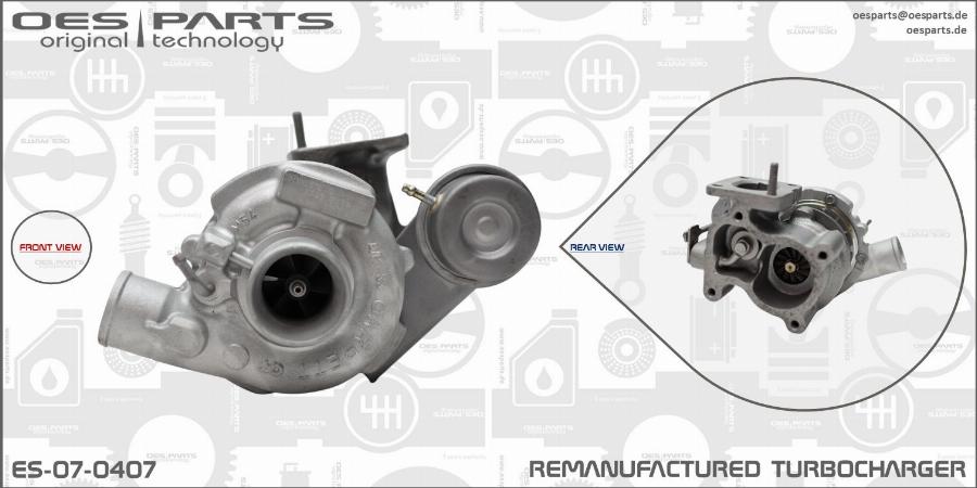 OES PARTS ES-07-0407 - Турбина, принудително пълнене с въздух vvparts.bg