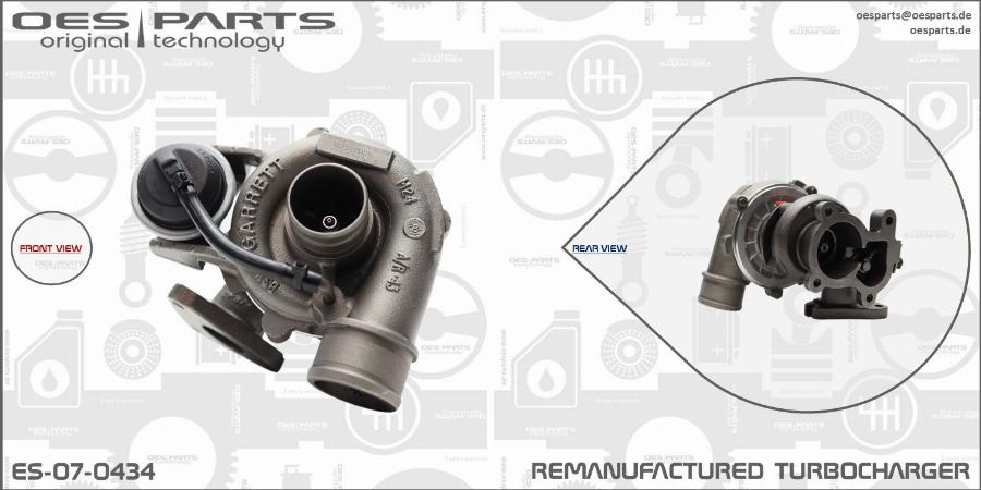 OES PARTS ES-07-0434 - Турбина, принудително пълнене с въздух vvparts.bg