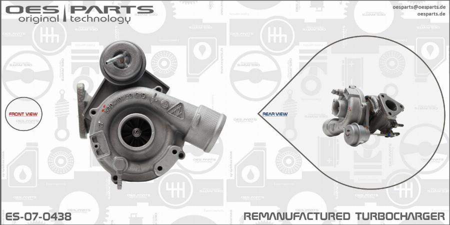 OES PARTS ES-07-0438 - Турбина, принудително пълнене с въздух vvparts.bg