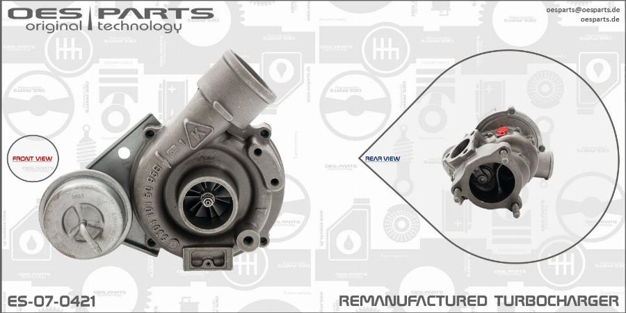 OES PARTS ES-07-0421 - Турбина, принудително пълнене с въздух vvparts.bg