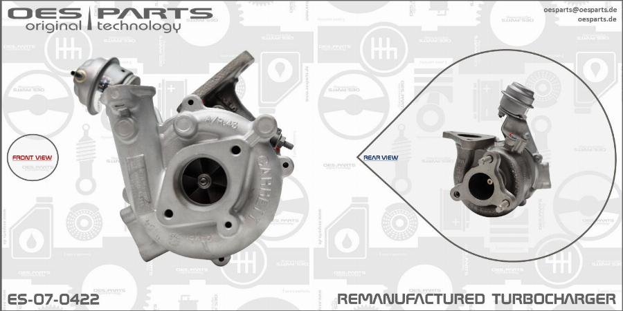 OES PARTS ES-07-0422 - Турбина, принудително пълнене с въздух vvparts.bg