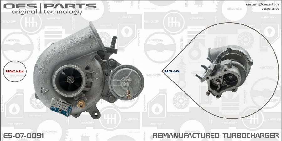 OES PARTS ES-07-0091 - Турбина, принудително пълнене с въздух vvparts.bg