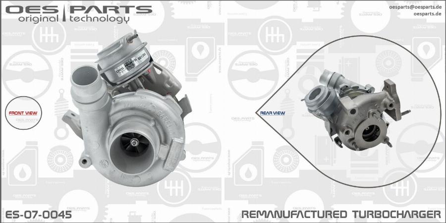 OES PARTS ES-07-0045 - Турбина, принудително пълнене с въздух vvparts.bg