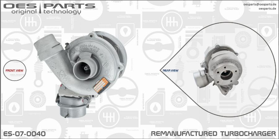 OES PARTS ES-07-0040 - Турбина, принудително пълнене с въздух vvparts.bg