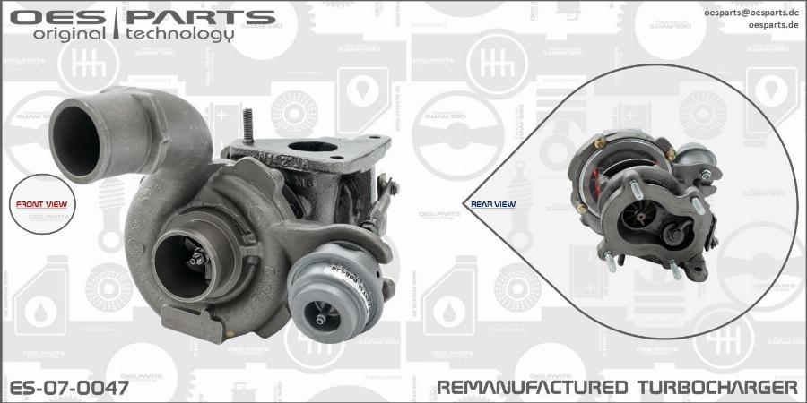 OES PARTS ES-07-0047 - Турбина, принудително пълнене с въздух vvparts.bg