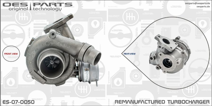 OES PARTS ES-07-0050 - Турбина, принудително пълнене с въздух vvparts.bg