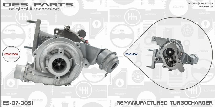 OES PARTS ES-07-0051 - Турбина, принудително пълнене с въздух vvparts.bg