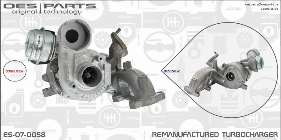 OES PARTS ES-07-0058 - Турбина, принудително пълнене с въздух vvparts.bg