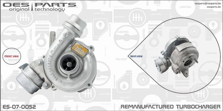 OES PARTS ES-07-0052 - Турбина, принудително пълнене с въздух vvparts.bg