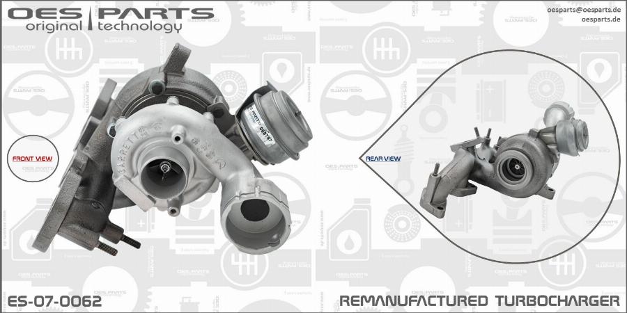 OES PARTS ES-07-0062 - Турбина, принудително пълнене с въздух vvparts.bg