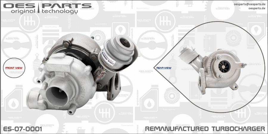 OES PARTS ES-07-0001 - Турбина, принудително пълнене с въздух vvparts.bg