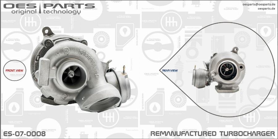 OES PARTS ES-07-0008 - Турбина, принудително пълнене с въздух vvparts.bg