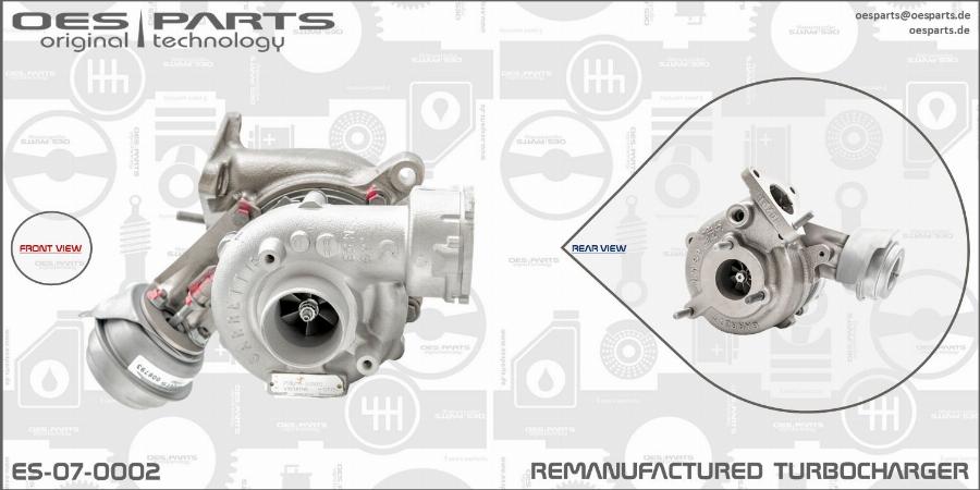 OES PARTS ES-07-0002 - Турбина, принудително пълнене с въздух vvparts.bg