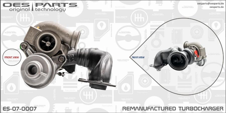 OES PARTS ES-07-0007 - Турбина, принудително пълнене с въздух vvparts.bg