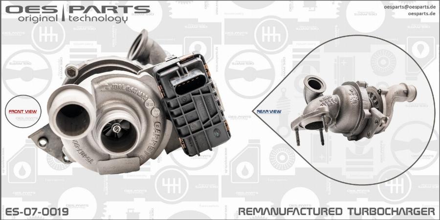 OES PARTS ES-07-0019 - Турбина, принудително пълнене с въздух vvparts.bg