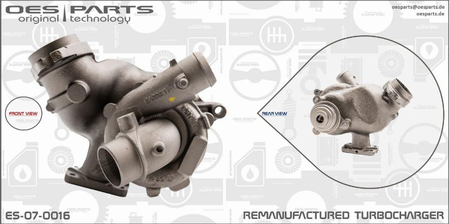 OES PARTS ES-07-0016 - Турбина, принудително пълнене с въздух vvparts.bg