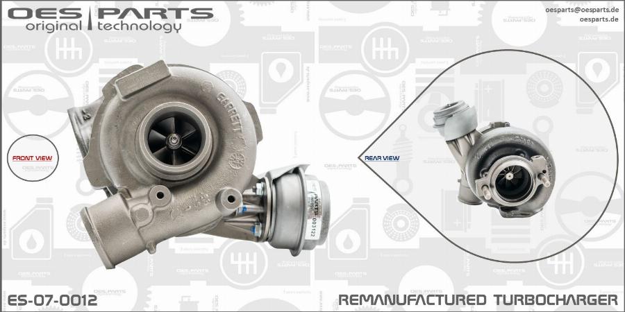 OES PARTS ES-07-0012 - Турбина, принудително пълнене с въздух vvparts.bg