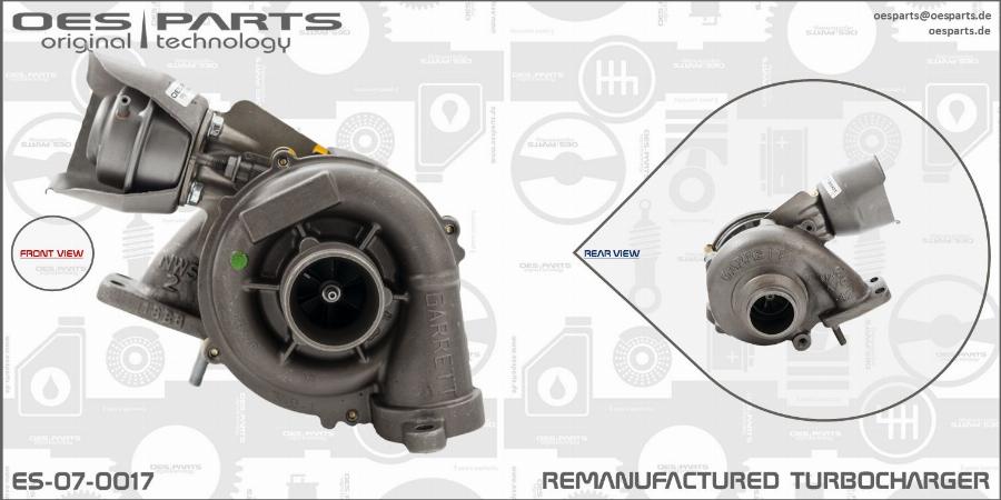 OES PARTS ES-07-0017 - Турбина, принудително пълнене с въздух vvparts.bg