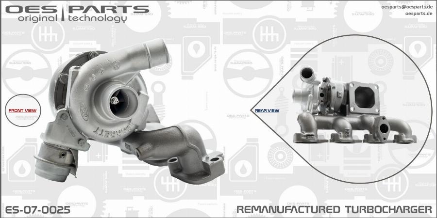 OES PARTS ES-07-0025 - Турбина, принудително пълнене с въздух vvparts.bg