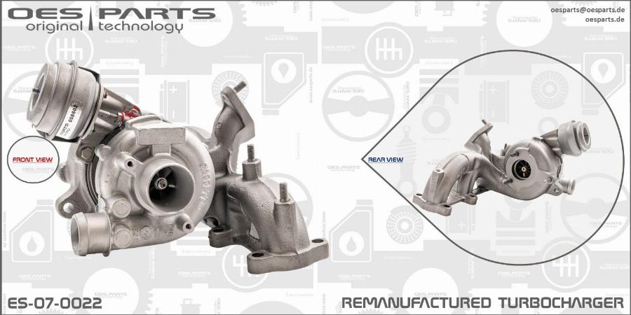 OES PARTS ES-07-0022 - Турбина, принудително пълнене с въздух vvparts.bg