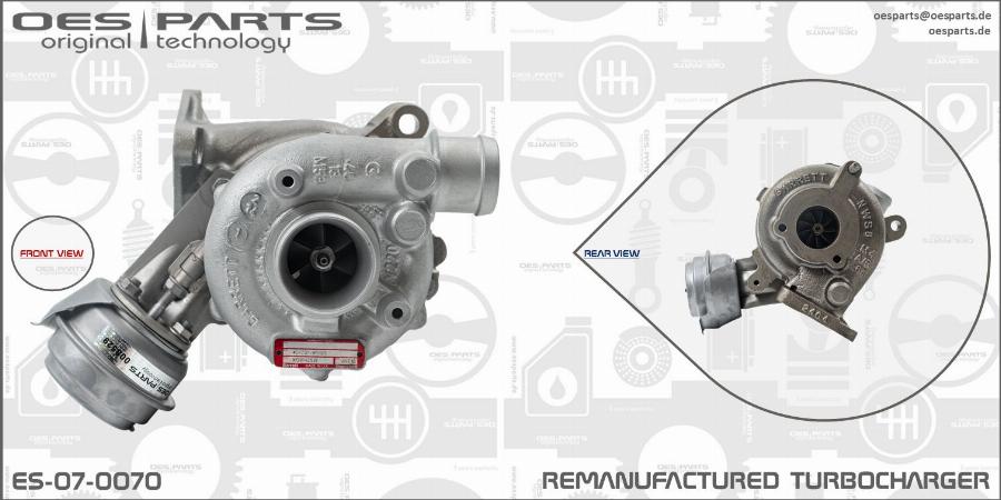 OES PARTS ES-07-0070 - Турбина, принудително пълнене с въздух vvparts.bg