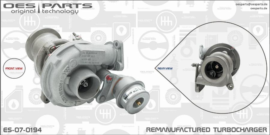 OES PARTS ES-07-0194 - Турбина, принудително пълнене с въздух vvparts.bg