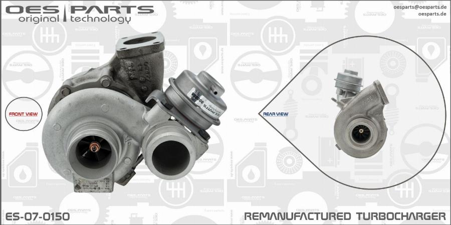 OES PARTS ES-07-0150 - Турбина, принудително пълнене с въздух vvparts.bg