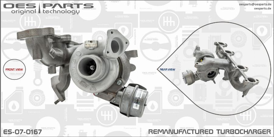 OES PARTS ES-07-0167 - Турбина, принудително пълнене с въздух vvparts.bg