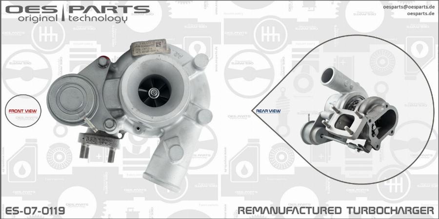 OES PARTS ES-07-0119 - Турбина, принудително пълнене с въздух vvparts.bg