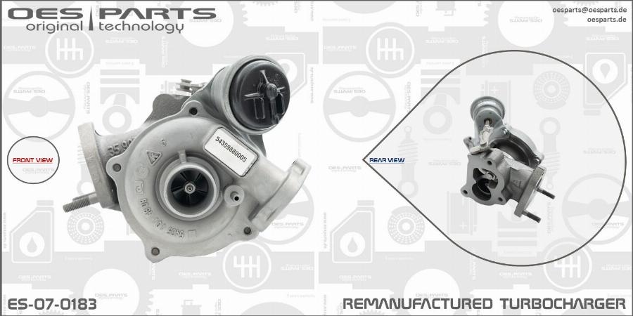 OES PARTS ES-07-0183 - Турбина, принудително пълнене с въздух vvparts.bg