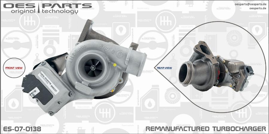 OES PARTS ES-07-0138 - Турбина, принудително пълнене с въздух vvparts.bg