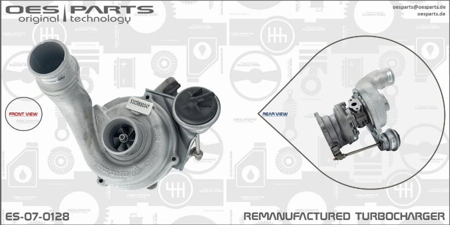 OES PARTS ES-07-0128 - Турбина, принудително пълнене с въздух vvparts.bg