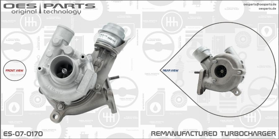 OES PARTS ES-07-0170 - Турбина, принудително пълнене с въздух vvparts.bg