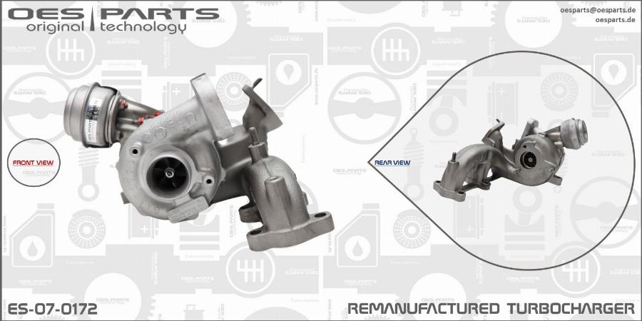 OES PARTS ES-07-0172 - Турбина, принудително пълнене с въздух vvparts.bg