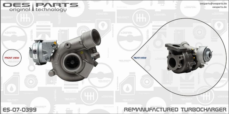 OES PARTS ES-07-0399 - Турбина, принудително пълнене с въздух vvparts.bg